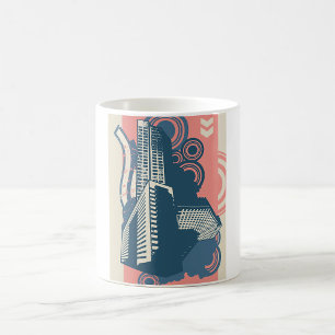 Caneca De Café Arte Pop de Paisagem Urbana Contemporânea