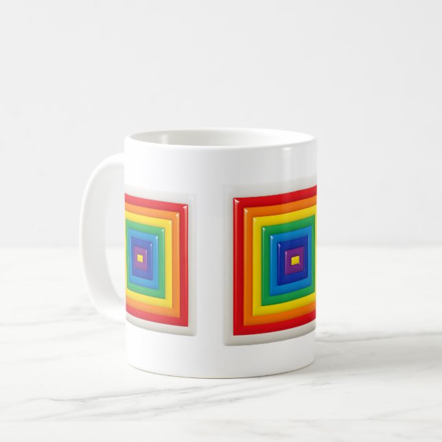 Caneca De Café Arte Pop Geométrica Ousada (Frente Esquerda)