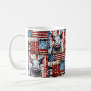 Caneca De Café Arte popular da Fazenda de Suínos Americana
