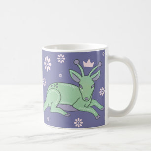 Caneca De Café Arte Popular de Veado Alienígena Corça Verde Cap