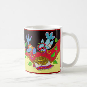 Caneca De Café Arte popular do ucraniano da felicidade do pássar