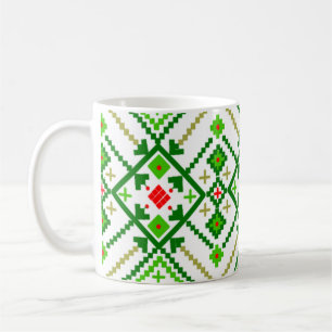 Caneca De Café Arte popular ucraniana inspirada 