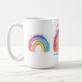 Caneca De Café Arte Por Debi, Rainbow