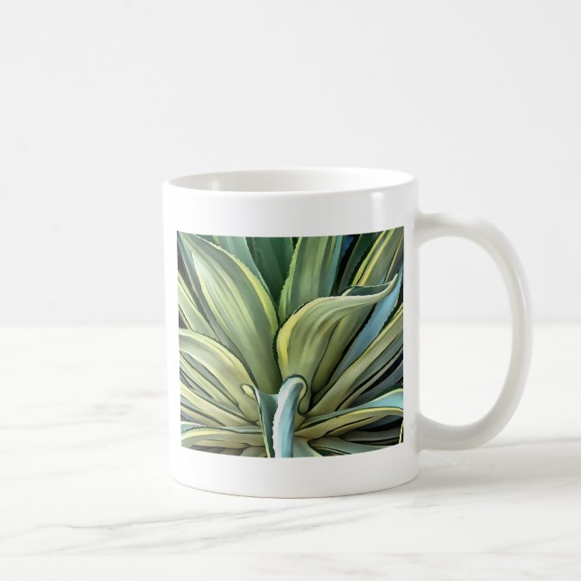 Caneca De Café Arte Realista Agave Tropical (Direita)