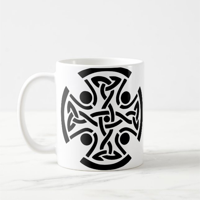 Caneca De Café Arte Refinada da Antiga Cruz Celta com Entrelaçame (Esquerda)