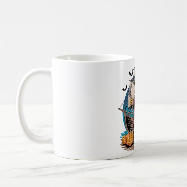 Caneca De Café Arte Réptil Do Dragão De Pirata (Esquerda)