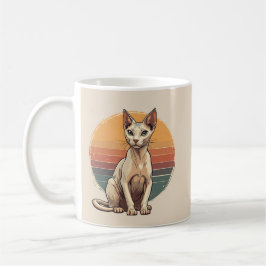 Caneca De Café Arte Retro de Gata Sphynx Mãe Vintage