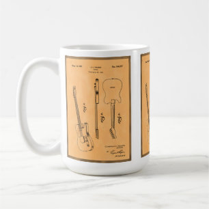 Caneca De Café Arte Retro de Patente de Guitarra Elétrica Legal