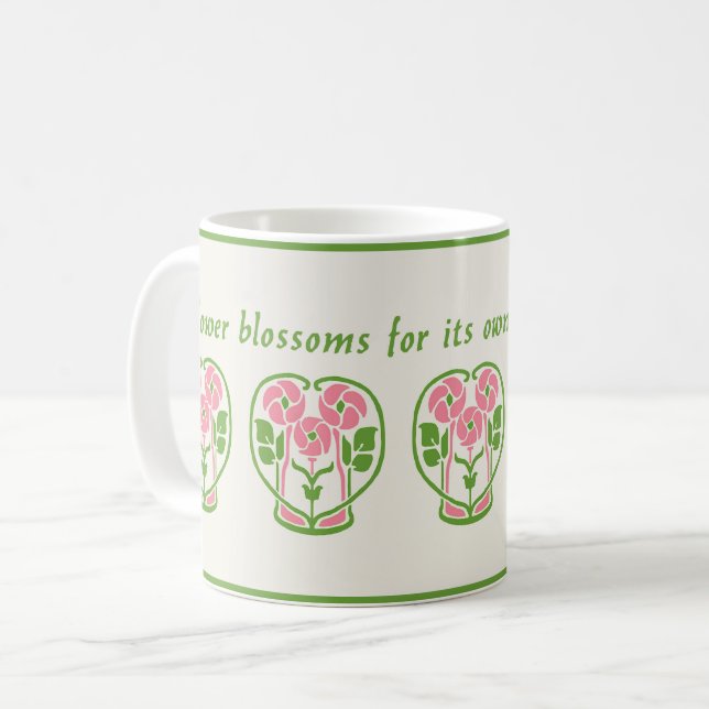 Caneca De Café Arte Rosa Nouveau Flores Café Mug (Frente Esquerda)