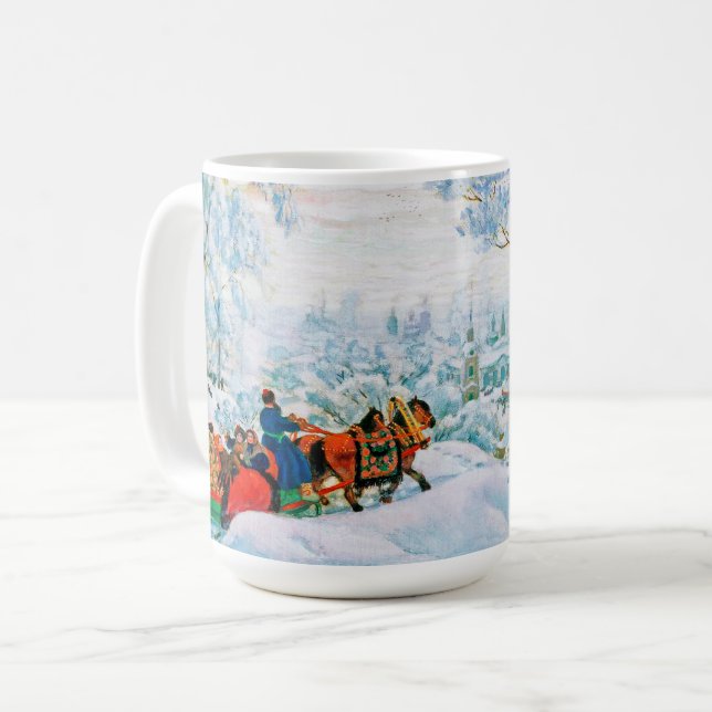 Caneca De Café Arte russa de Natal Dão Mugs (Frente Esquerda)
