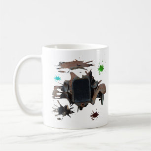 Caneca De Café Arte Rústica Carro vintage Grunge