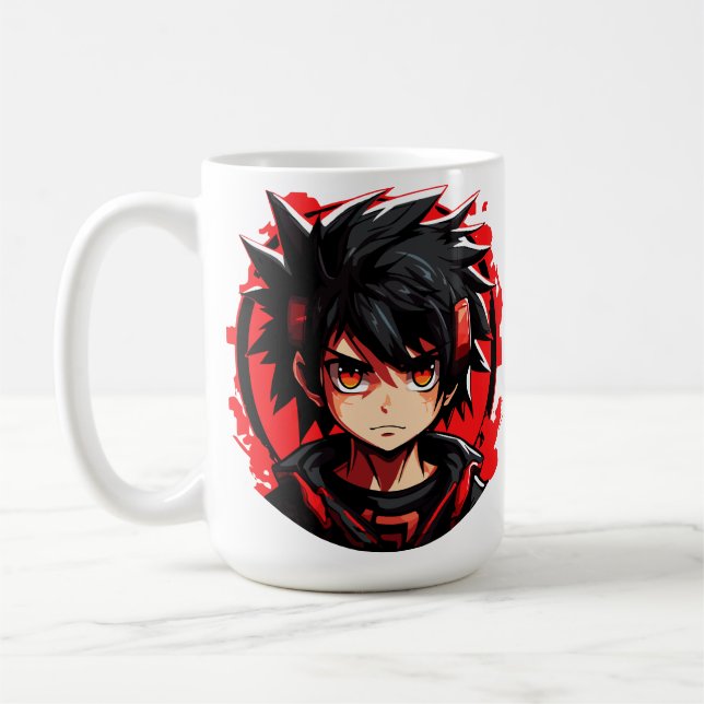 Caneca De Café Arte Supernatural: Menino Anime (Esquerda)