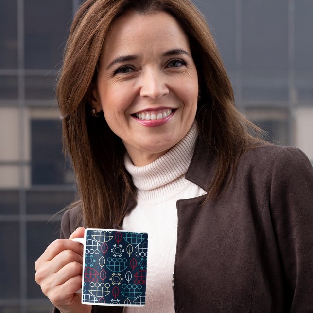 Caneca De Café Arte Tradicional Tribal (Tribal pattern mug
)