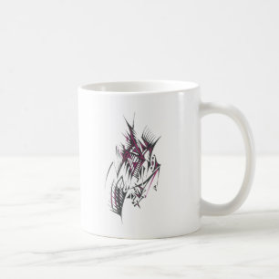 Caneca De Café Arte Tribal Abstrata Colorida Elétrica de Tatuagem