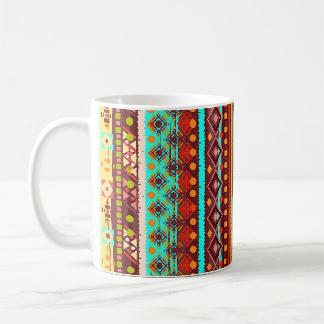 Caneca De Café Arte Tribal Boho: Textura De Fundo Sem Olhos (Esquerda)