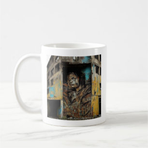 Caneca De Café Arte Urbana sobre Edifício Abandonado