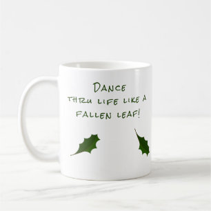 Caneca De Café Arte Verde de Folha de Motivação Personalizada