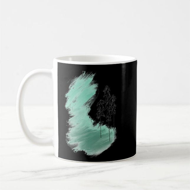 Caneca De Café Arte verde escandinava: simples horta moderna (Esquerda)