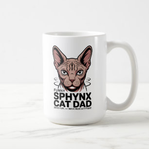 Caneca De Café Arte Vetorial Divertida de Pai de Gato Sphynx