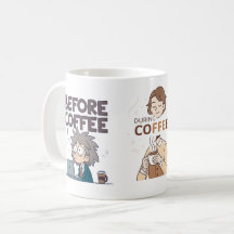 Arte Vetorial do Humor do Café Antes Durante Depoi