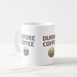 Caneca De Café Arte Vetorial do Humor do Café Antes Durante Depoi