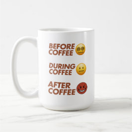 Caneca De Café Arte Vetorial do Humor do Café Antes Durante Depoi