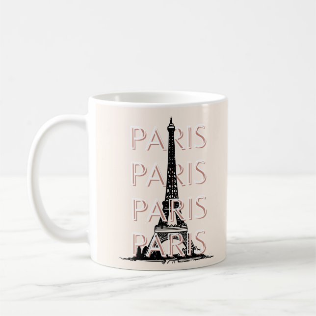 Caneca De Café Arte Viagem de Paris, Arte Viagem, Pastel, Minimal (Esquerda)