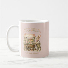 Caneca De Café Arte Vintage de Coelho Bunny Flowers