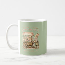 Caneca De Café Arte Vintage de Coelho Bunny Flowers