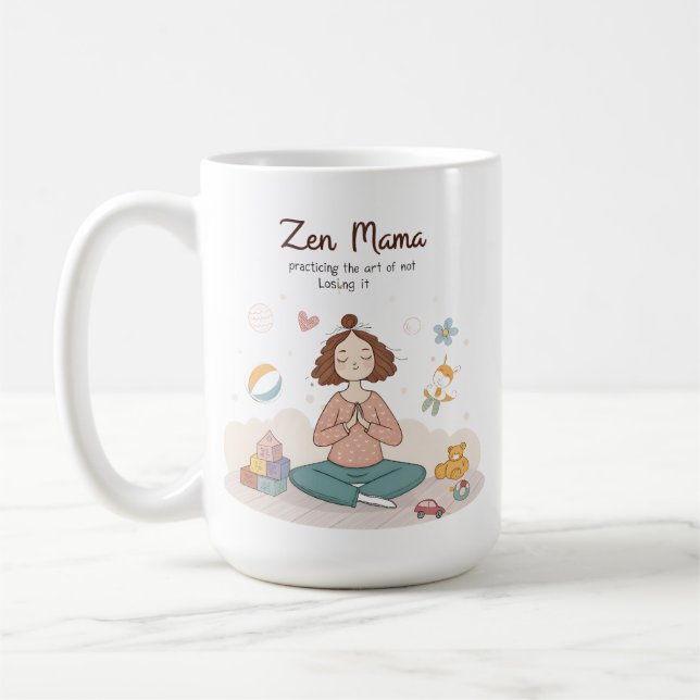 Caneca De Café Arte Zen Mãe Calma Maternidade (Esquerda)