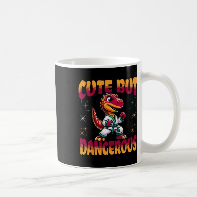 Caneca De Café Artes Marciais Engraçadas Karate Taekwondo Dinossa (Direita)