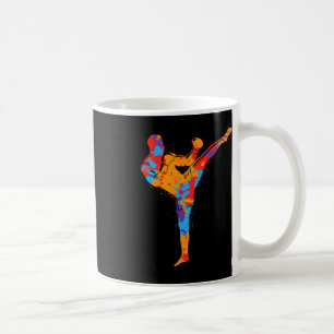 Caneca De Café Artes Marciais Muay Thai Kickboxer Colorido Menino