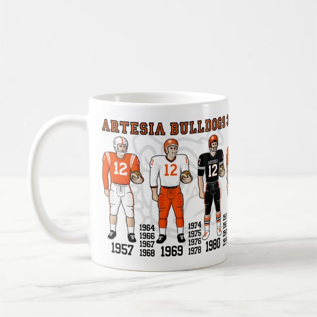 Caneca De Café Artesia Bulls Futebol State Champ Uniforms Mug (Esquerda)