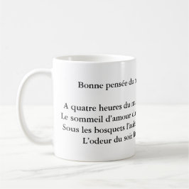 Caneca De Café Arthur Rimbaud Bonne Pensée du Matin Poema