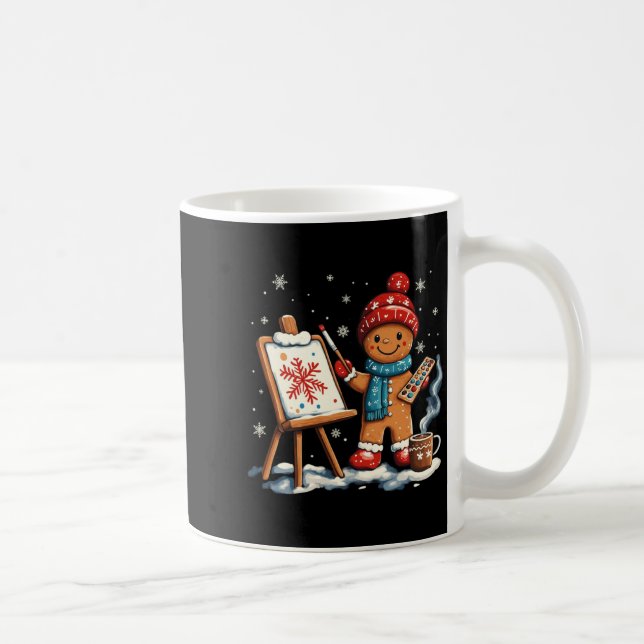 Caneca De Café Artist Gingerbread Painter Art Teacher Student Chr (Direita)