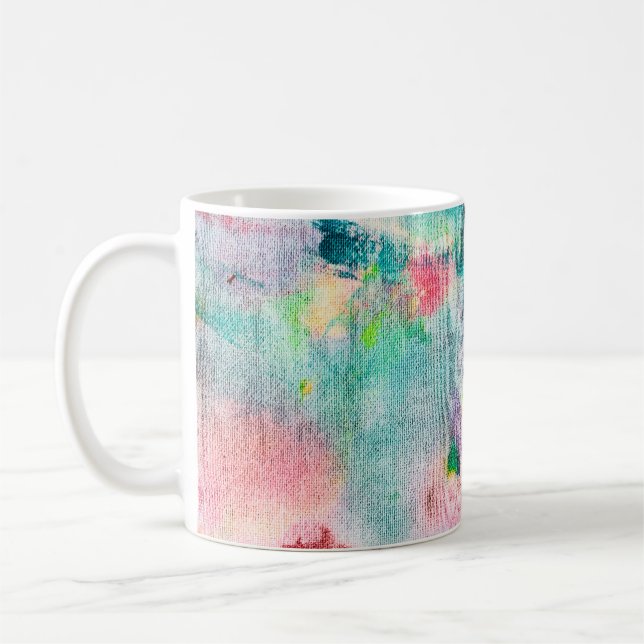 Caneca De Café Artista Azul. Apresentação Contemporânea Branca. T (Esquerda)