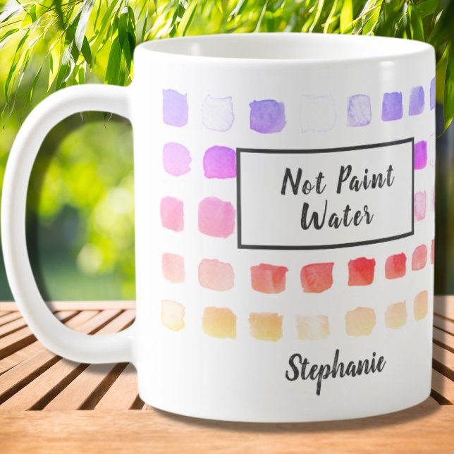 Caneca De Café Artista de Aquarela Personalizada Cor de Água Rosa (Criador carregado)