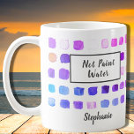 Caneca De Café Artista de Aquarela Personalizada Roxo Não Pintar<br><div class="desc">Esta caneca é decorada com um padrão de aquarela de amostras coloridas em roxo e rosa. As palavras Não Pintar Água são acrescentadas e uma versão de Paint Water também está na minha loja. Perfeito para um artista ou alguém que gosta de pintar. Personalize com seu nome ou monograma. À...</div>