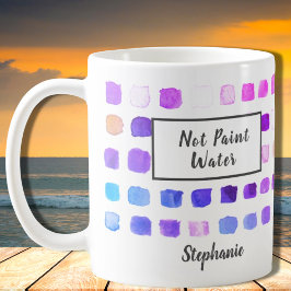 Caneca De Café Artista de Aquarela Personalizada Roxo Não Pintar 