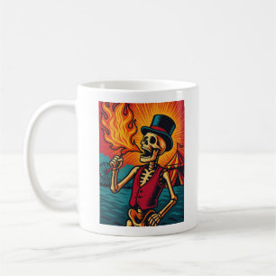 Caneca De Café Artista de circo de esqueleto de incêndio