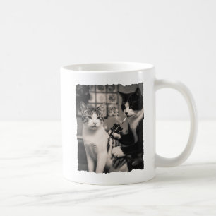 Caneca De Café Artista de Tatuagem Engraçado Gato Fumando Cigarro
