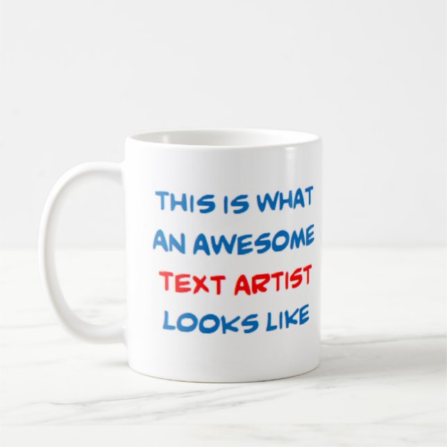 Caneca De Café artista de texto, incrível (Esquerda)