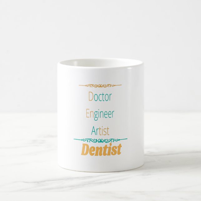 Caneca De Café Artista Engenheiro Médico Igual a Dentista (Centro)