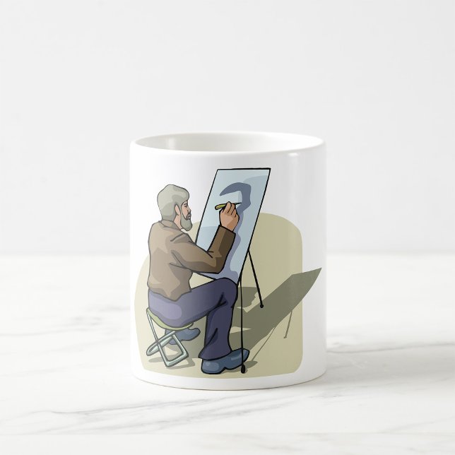 Caneca De Café Artista No Trabalho (Criador carregado)