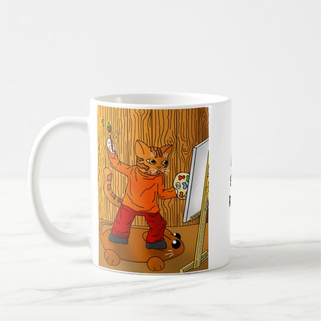 Caneca De Café Artista Painter Cat (Esquerda)