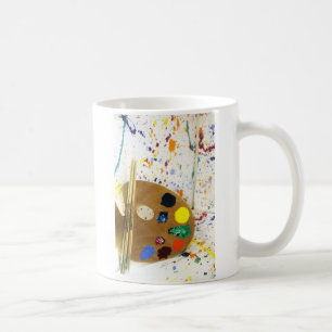 Caneca De Café Artistas Pintam Splatter e Paleta de Pintura