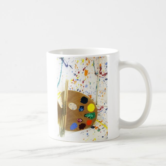 Caneca De Café Artistas Pintam Splatter e Paleta de Pintura (Direita)