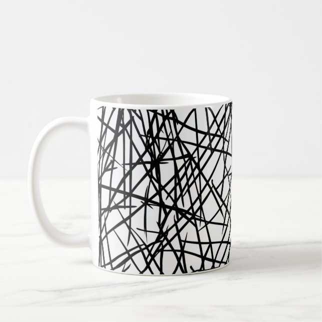 Caneca De Café Artistic Chaotic Line Scribble Design 🎨 (Esquerda)