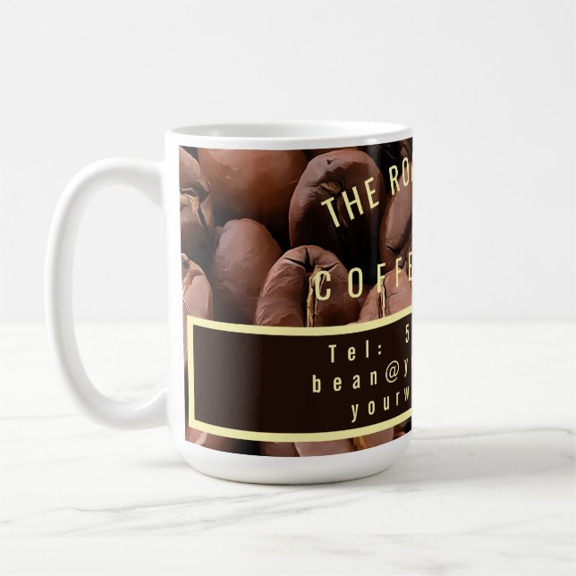 Caneca De Café Artistic Roasted Coffee Beans Business Card (Esquerda)