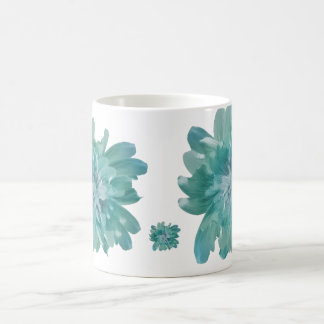Caneca De Café Artistic Teal Blossom High-Definition Floral Ceram